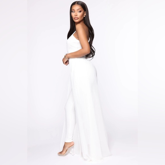 Women’s “Better Be Sure” Fashion Nova Mesh Jumpsuit in White size Large - Picture 7 of 11
